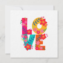 Cartão plano Rainbow Love