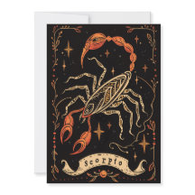 Cartão plano - Scorpio Celestial Zodiac Art
