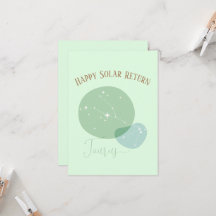 Cartão plano Zodiac Birthday Taurus