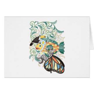Cartão Plant fish and Butterfly cat and Toco toucan