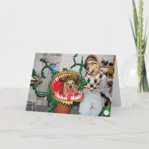 Cartão Planta antropófaga do Dia das Bruxas do golden