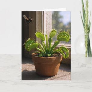 Cartão Planta de Armadilha de Vênus de Aniversário Com Mo