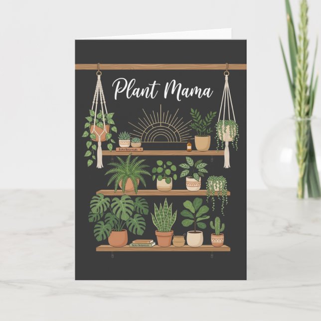 Cartão Planta Engraçada Mãe Presente de Amante de Planta  (Frente)