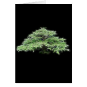 Cartão Planta verde da árvore dos bonsais