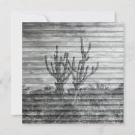 Cartão Plantas de Cactus em Tábuas de Madeira Foto em Pre