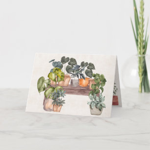 Cartão Plantas em Vasos de Aniversário no Banco