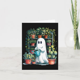 Cartão Plantas Fantasmas Engraçadas Temporada Assustadora