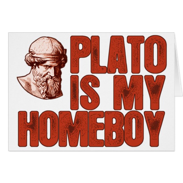 Cartão Plato é meu ficar em casa (Frente Horizontal)