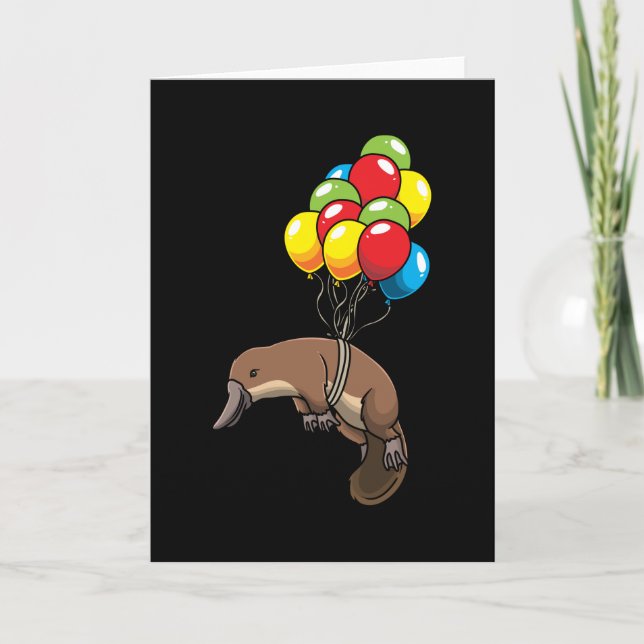 Cartão Platypus with Ballons (Frente)