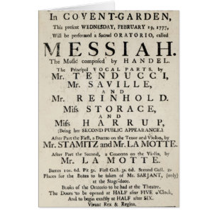 Cartão Playbill que anuncia um desempenho