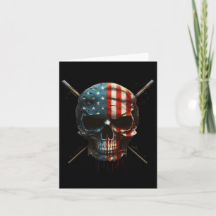 Cartão Player de Piscina do American Flag Skull Billiards