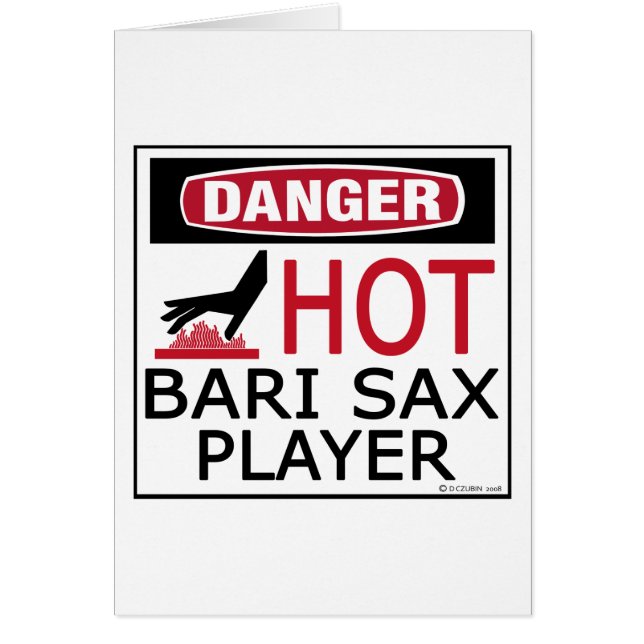Cartão Player de Sax Bari Quente (Frente)