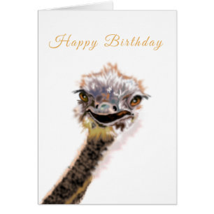 Cartão Playful Birthday Card Happy Ostrich - Smile