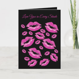 Cartão Playful Pink Lip Print Flirtatious Fun