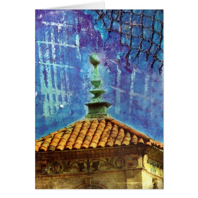 Cartão Plaza Building Mixed Media Collage (Frente)