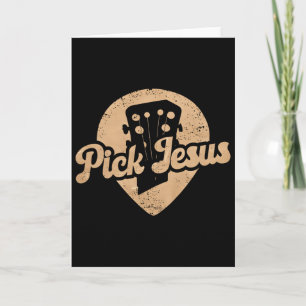 Cartão Plectro de Violão Jesus Música Pastor Feliz Dia de