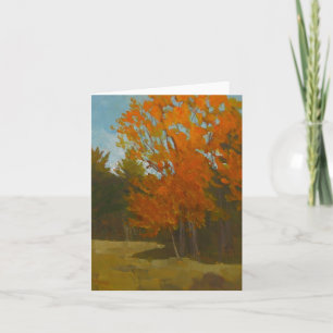 Cartão Plein air painting of Maine fall greeting card