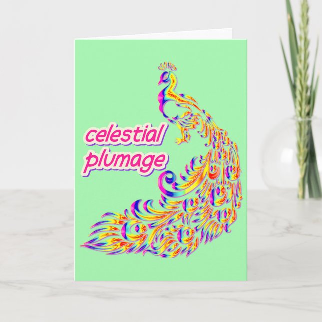 Cartão plumagem celestial (Frente)