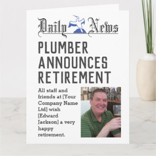 Cartão Plumber Retirement Card para personalizar