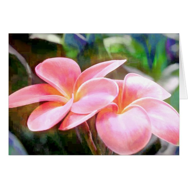Cartão Plumeria Rosa (Frente horizontal)