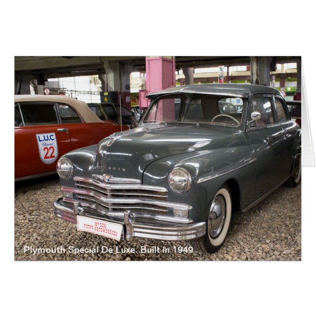 Cartão Plymouth Special De Luxe. Construído em 1949 (Frente Horizontal)