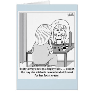 Cartão Pnha sobre uma cara feliz