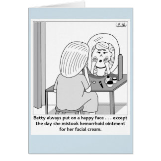 Cartão Pnha sobre uma cara feliz