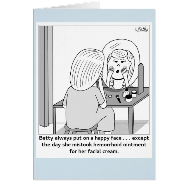 Cartão Pnha sobre uma cara feliz (Frente)