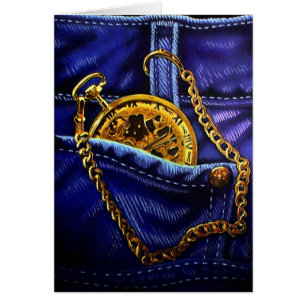 Cartão Pocketwatch Dourado