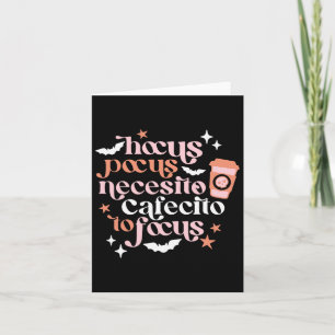 Cartão Pocus Necesito Cafecito Para Focar Café Halloween