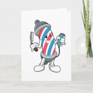 Cartão Pode como Cabeleireiro com Navalha