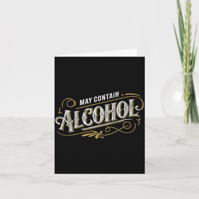 Cartão Pode Contém Álcool Humor de Festa Clic  (Frente)