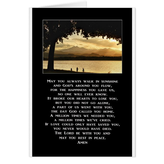 Cartão Pode você sempre andar na oração da luz do sol (Frente)