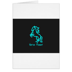 Cartão Poder de cavalo no azul