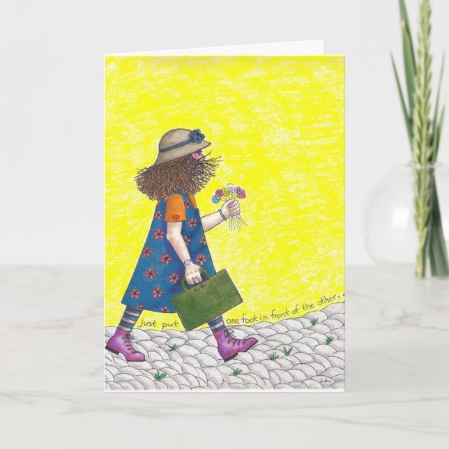 Cartão Põe um pé na frente do outro (Frente)