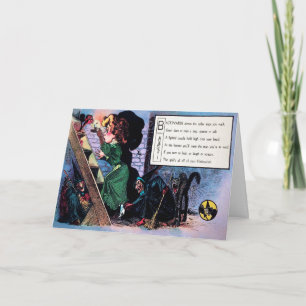 Cartão Poema 1 de Halloween vitoriano