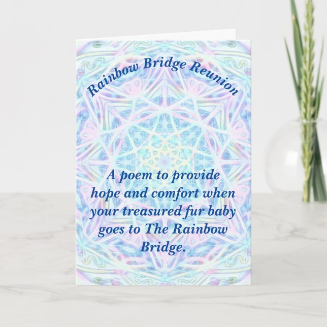 Cartão Poema: Conforto Para Perda De Animais De Companhia (Frente)