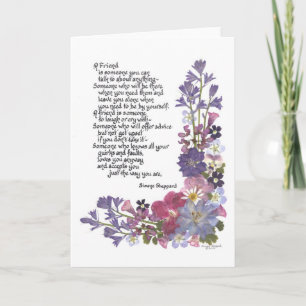 Cartão Poema de amizade