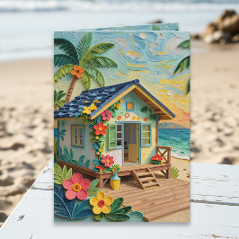 Cartão Poema de Aniversário Praia