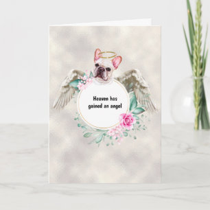 Cartão Poema de asas de anjo de buldogue francês para mem