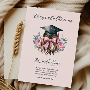 Cartão Poema de Congratulações de Formatura Feminino Boin