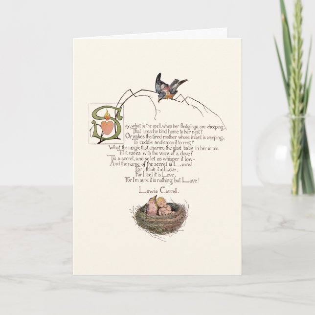 Cartão Poema de Enfermeiro de Lewis Carroll (Frente)