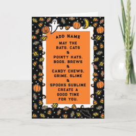 Cartão Poema de Halloween