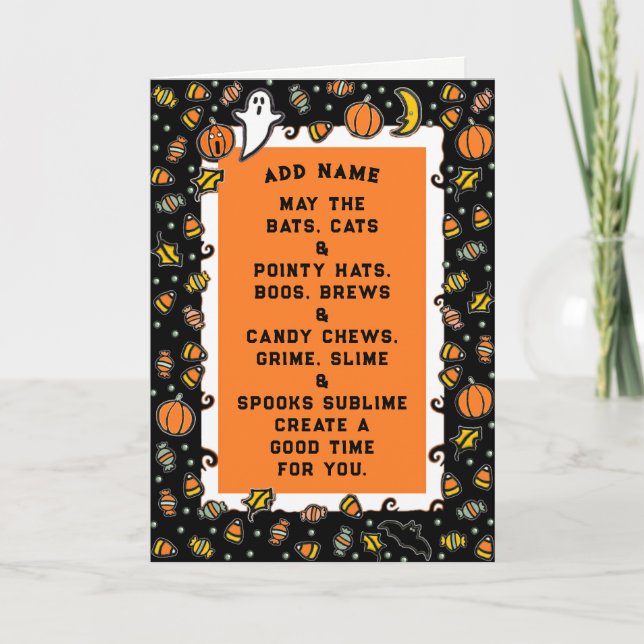Cartão Poema de Halloween (Frente)