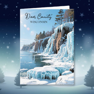 Cartão Poema de Inverno do Condado de Door Wisconsin
