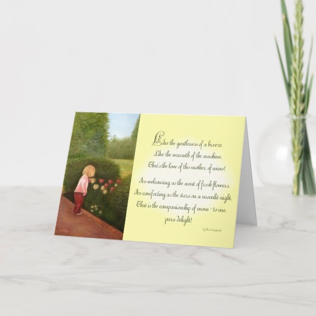 Cartão Poema do dia de as mães (Frente)