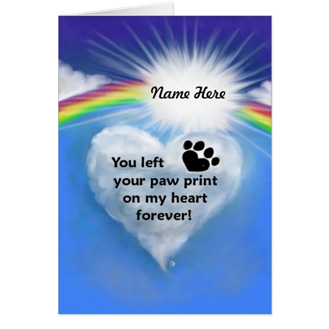 Cartão Poema do impressão da pata (Frente)