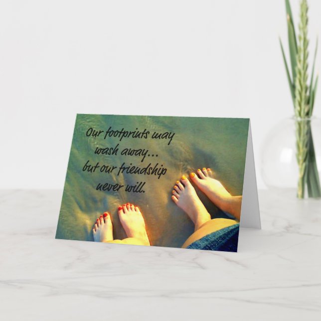 Cartão Poema dos Amigos da Praia Forever (Frente)