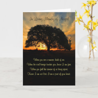 Cartão Poema e árvore de nomes personalizados de simpatia