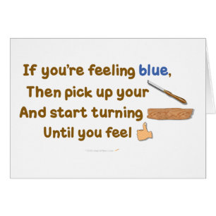 Cartão Poema enviesado de Woodturning do azul